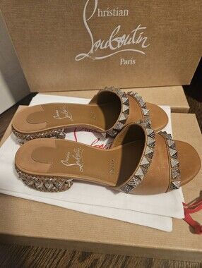 Christian Louboutin Women's Pyramule 30 Leather Mules Shoes Size 36